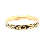 Rococo Georgian Memorial Band Ring "Henry Clifton"-Charlotte Sayers Antique Jewellery