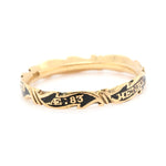 Rococo Georgian Memorial Band Ring "Henry Clifton"-Charlotte Sayers Antique Jewellery