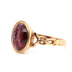 Roman Intaglio Garnet in a Victorian Ring Mount-Charlotte Sayers Antique Jewellery