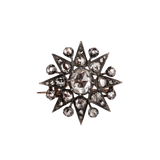 Rose Cut Diamond Star Brooch-Charlotte Sayers Antique Jewellery