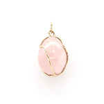 Rose Quartz Egg Pendant-Charlotte Sayers Antique Jewellery