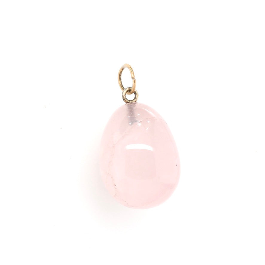 Rose Quartz Egg Pendant-Charlotte Sayers Antique Jewellery