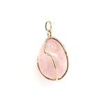 Rose Quartz Egg Pendant-Charlotte Sayers Antique Jewellery