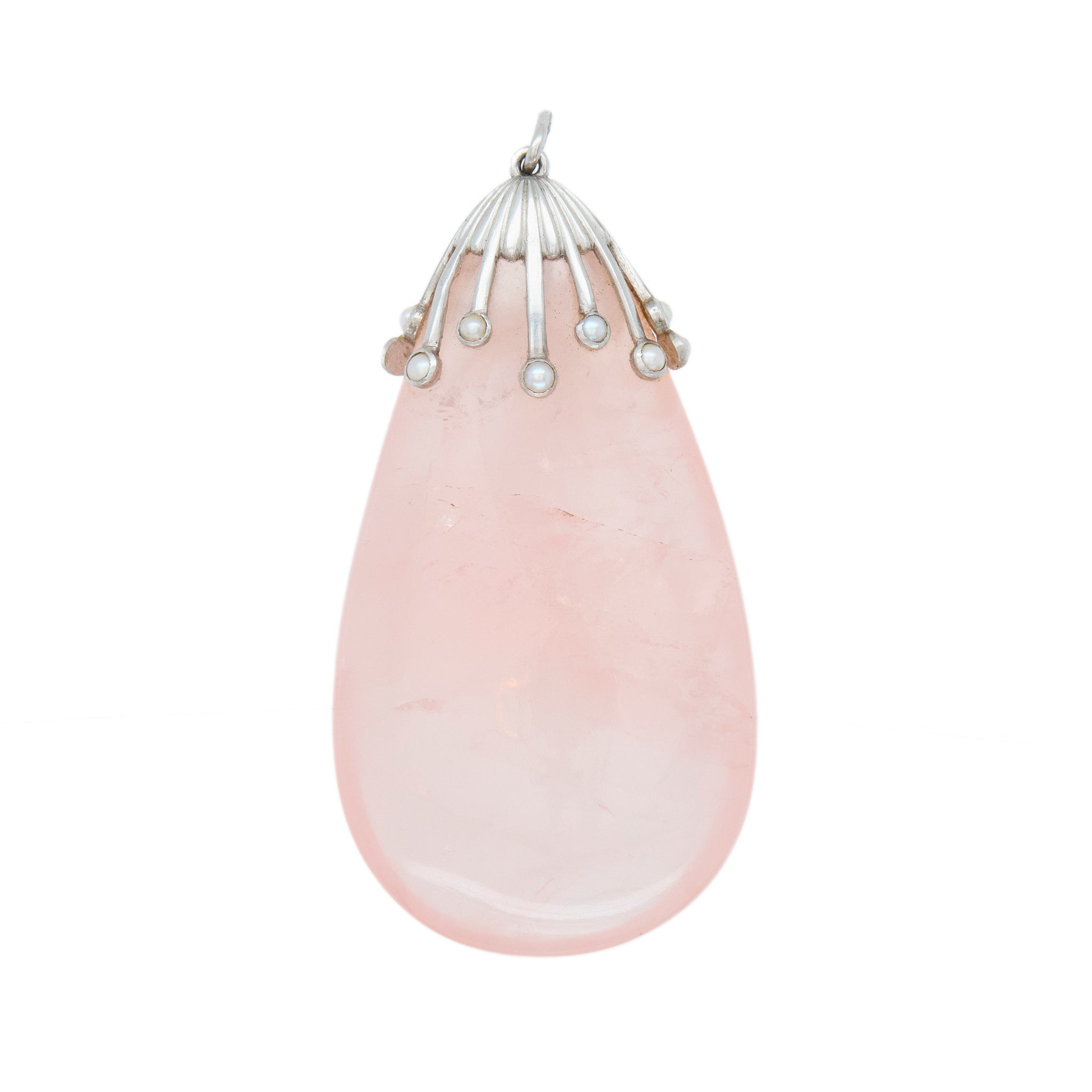 Rose Quartz Pendant-Charlotte Sayers Antique Jewellery