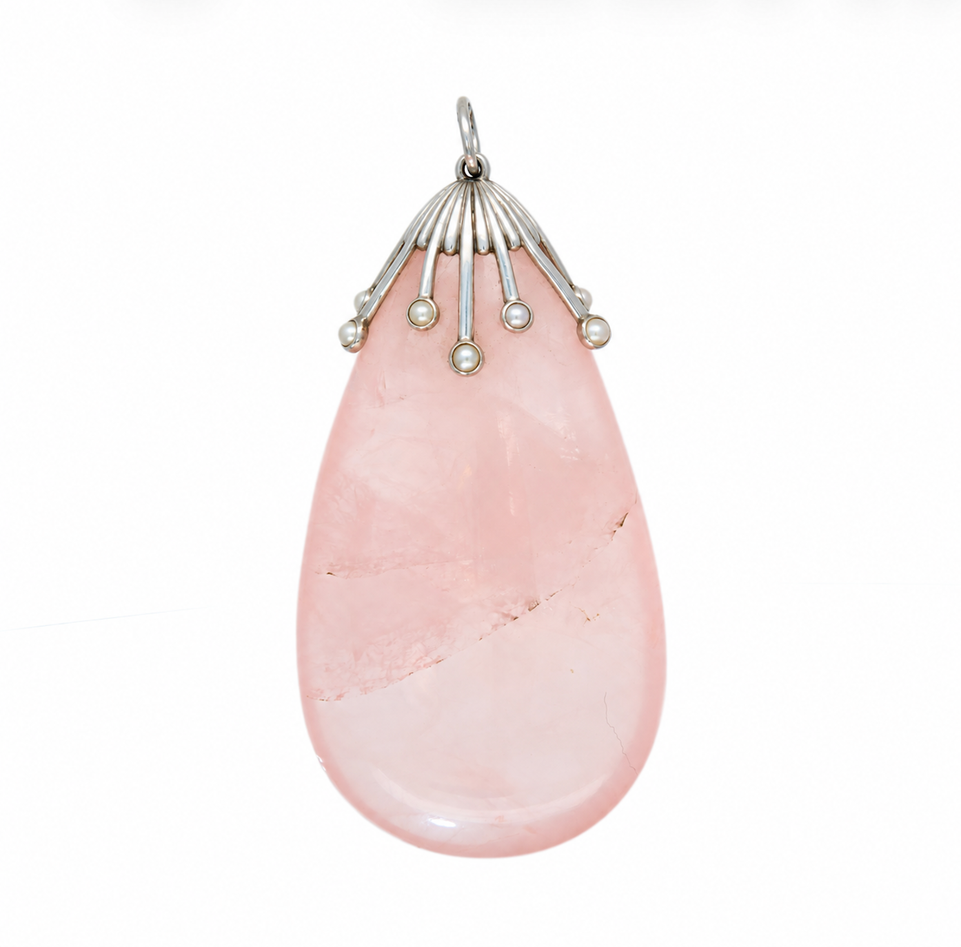 Rose Quartz Pendant-Charlotte Sayers Antique Jewellery