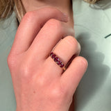 Ruby Five Stone Ring-Charlotte Sayers Antique Jewellery