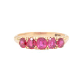 Ruby Five Stone Ring-Charlotte Sayers Antique Jewellery