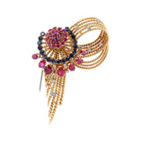 Ruby, Sapphire and Diamond Brooch-Charlotte Sayers Antique Jewellery