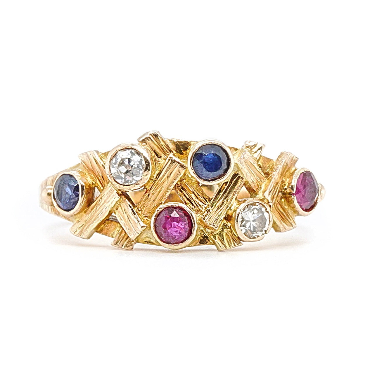 Ruby Sapphire and Diamond Ring-Charlotte Sayers Antique Jewellery