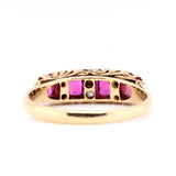 Ruby and Diamond 4 Stone Ring-Charlotte Sayers Antique Jewellery