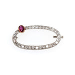 Ruby and Diamond Brooch-Charlotte Sayers Antique Jewellery