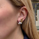 Ruby and Diamond Clip earrings-Charlotte Sayers Antique Jewellery