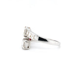 Ruby and Diamond Crossover Ring-Charlotte Sayers Antique Jewellery