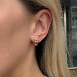 Ruby and Diamond Hoop Earrings-Charlotte Sayers Antique Jewellery