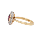 Ruby and Diamond Old Cut Cluster Ring-Charlotte Sayers Antique Jewellery