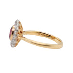 Ruby and Diamond Old Cut Cluster Ring-Charlotte Sayers Antique Jewellery