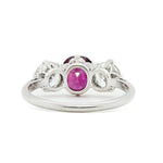 Ruby and Diamond Three Stone Ring-Charlotte Sayers Antique Jewellery