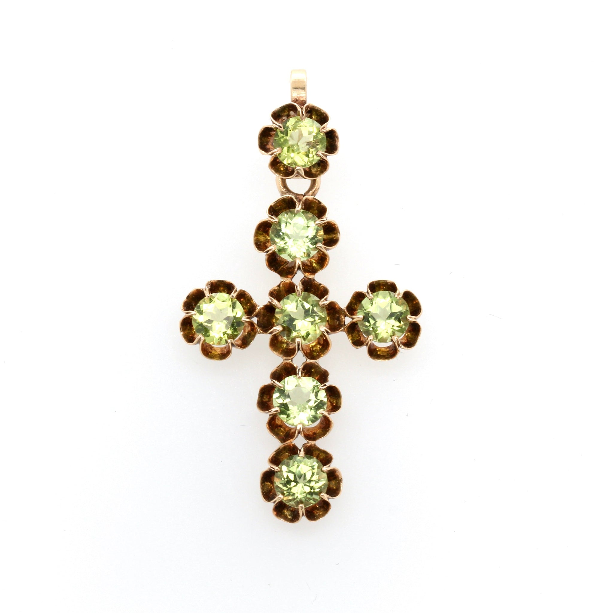 Russian Peridot Cross-Charlotte Sayers Antique Jewellery