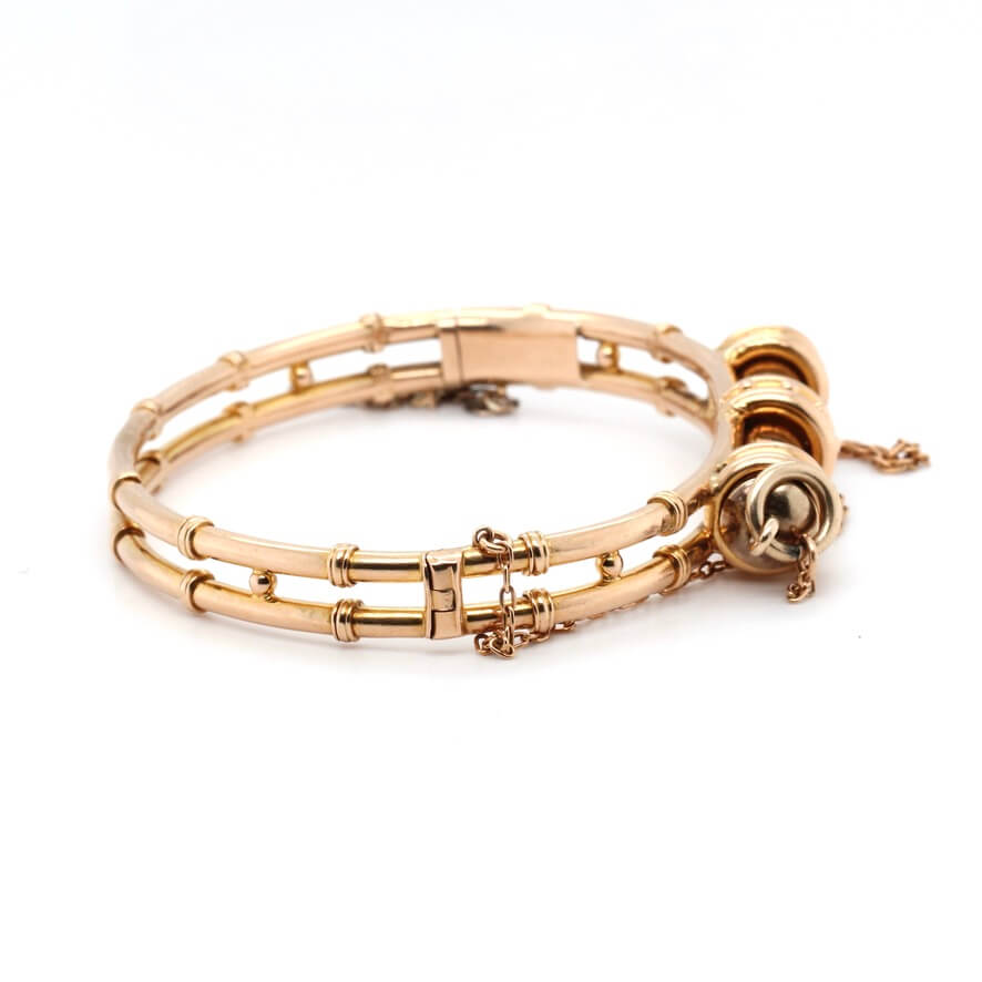 Samson and Mordan Gold Pencil Bangle-Charlotte Sayers Antique Jewellery