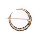 Sapphire Crescent Brooch-Charlotte Sayers Antique Jewellery