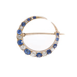 Sapphire Crescent Brooch-Charlotte Sayers Antique Jewellery