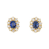 Sapphire Diamond Cluster Earring