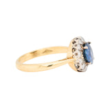Sapphire Diamond Cluster Ring-Charlotte Sayers Antique Jewellery