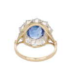 Sapphire Diamond Cluster Ring-Charlotte Sayers Antique Jewellery