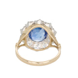 Sapphire Diamond Cluster Ring-Charlotte Sayers Antique Jewellery
