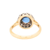 Sapphire Diamond Cluster Ring-Charlotte Sayers Antique Jewellery