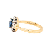 Sapphire Diamond Cluster Ring-Charlotte Sayers Antique Jewellery