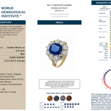Sapphire Diamond Cluster Ring-Charlotte Sayers Antique Jewellery