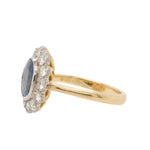 Sapphire Diamond Cluster Ring-Charlotte Sayers Antique Jewellery