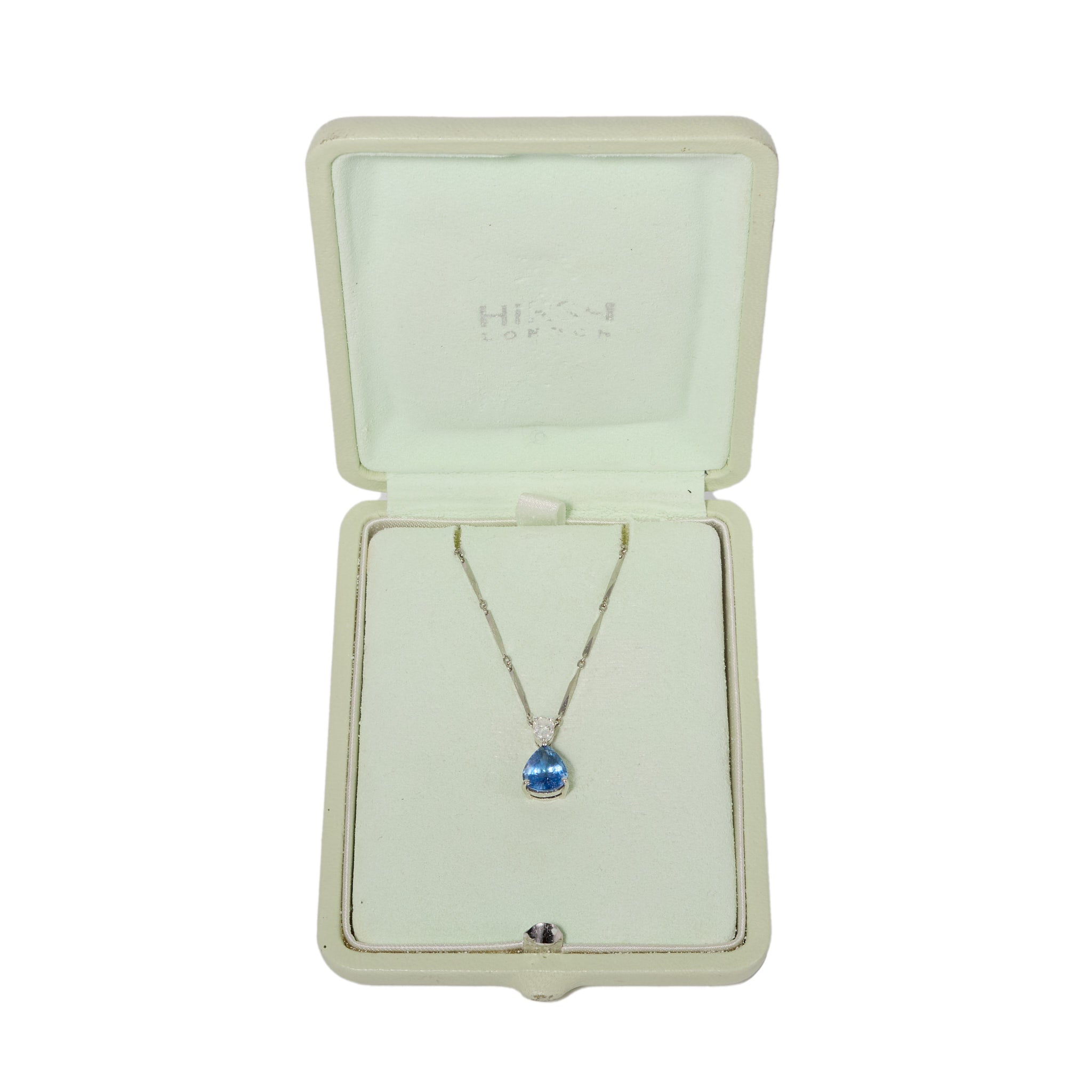 Sapphire Diamond Pendant-Charlotte Sayers Antique Jewellery