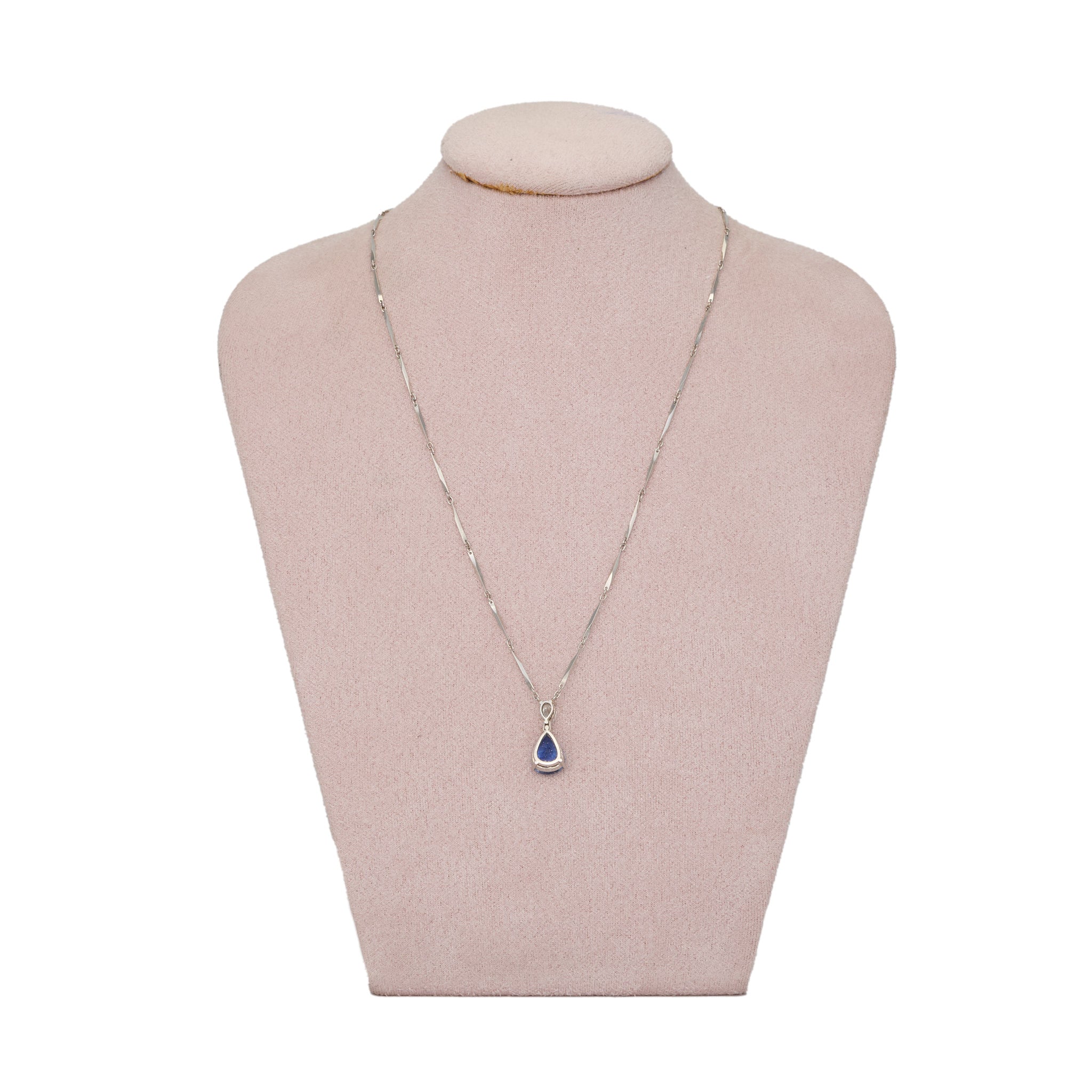 Sapphire Diamond Pendant-Charlotte Sayers Antique Jewellery