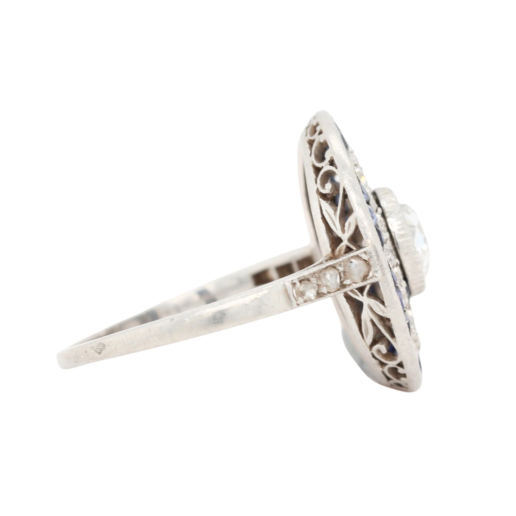 Sapphire Diamond Ring-Charlotte Sayers Antique Jewellery