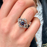 Sapphire Diamond Ring-Charlotte Sayers Antique Jewellery