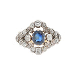 Sapphire Diamond Ring-Charlotte Sayers Antique Jewellery