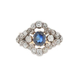 Sapphire Diamond Ring-Charlotte Sayers Antique Jewellery