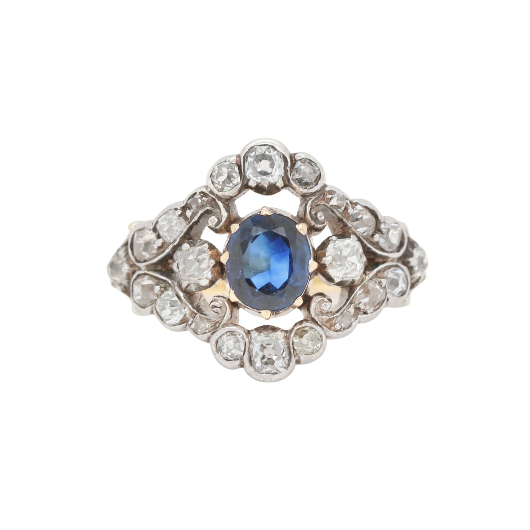 Sapphire Diamond Ring-Charlotte Sayers Antique Jewellery