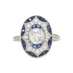 Sapphire Diamond Ring-Charlotte Sayers Antique Jewellery