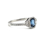 Sapphire Diamond and Platinum Ring-Charlotte Sayers Antique Jewellery