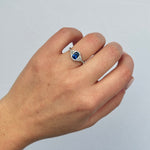 Sapphire Diamond and Platinum Ring-Charlotte Sayers Antique Jewellery