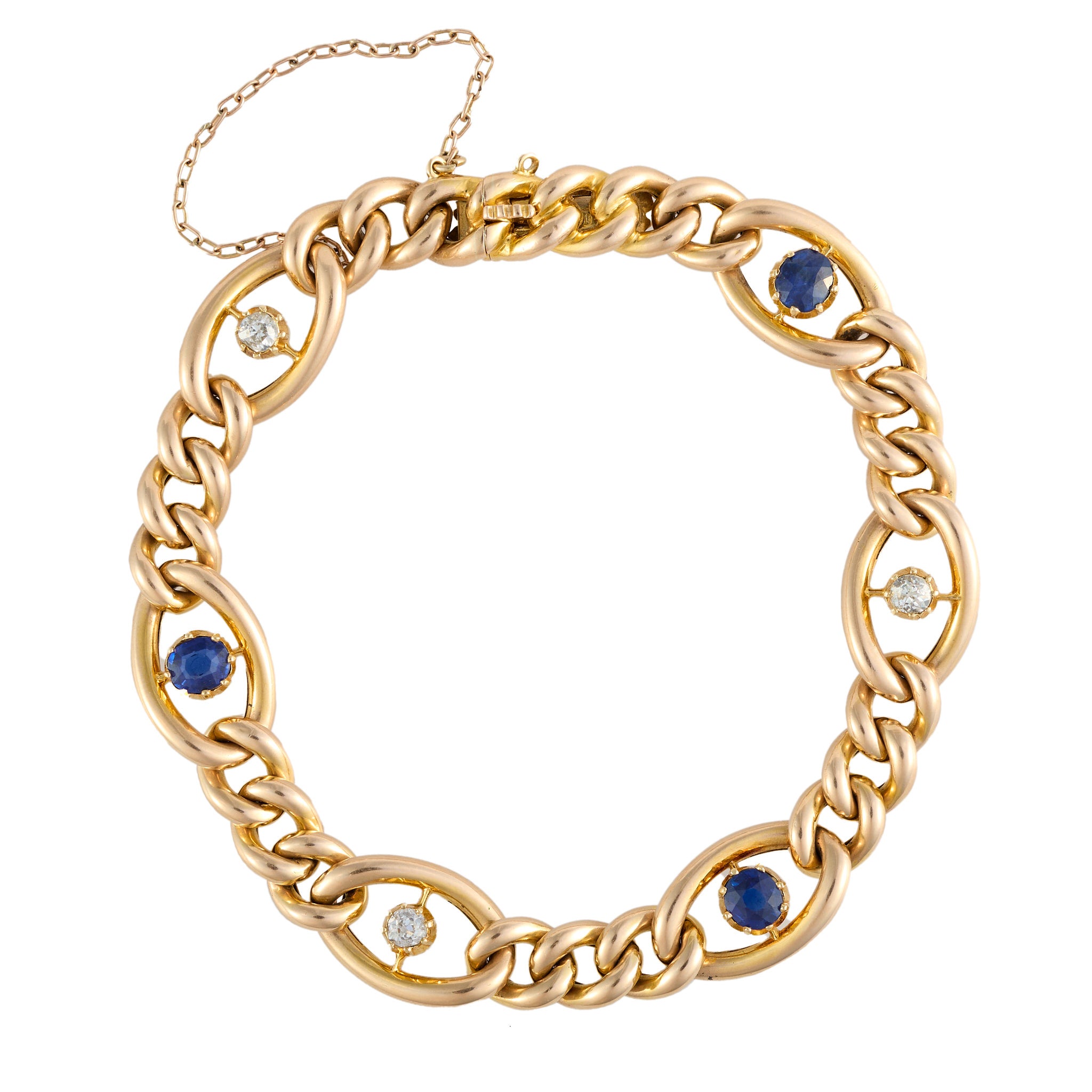 Sapphire and Diamond Bracelet-Charlotte Sayers Antique Jewellery