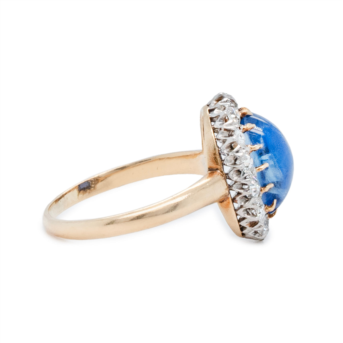 Sapphire and Diamond Cluster Ring-Charlotte Sayers Antique Jewellery