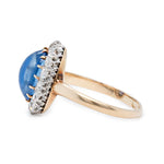 Sapphire and Diamond Cluster Ring-Charlotte Sayers Antique Jewellery