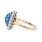 Sapphire and Diamond Cluster Ring-Charlotte Sayers Antique Jewellery