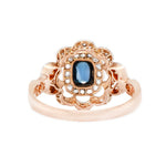 Sapphire and Diamond Cluster Ring-Charlotte Sayers Antique Jewellery