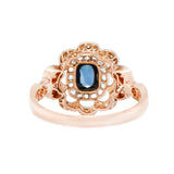 Sapphire and Diamond Cluster Ring-Charlotte Sayers Antique Jewellery