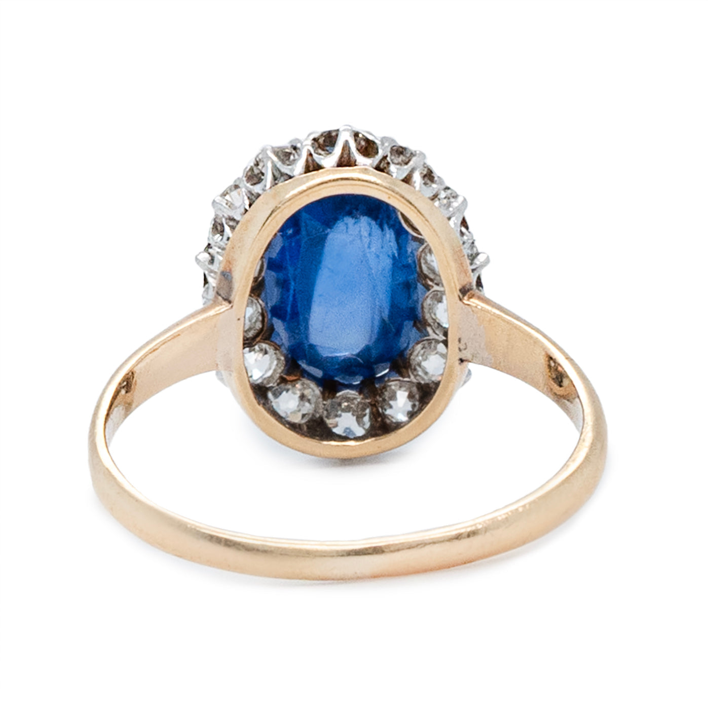 Sapphire and Diamond Cluster Ring-Charlotte Sayers Antique Jewellery